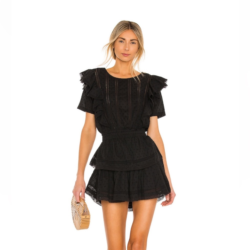 LoveShackFancy Natasha Mini Dress size S in black